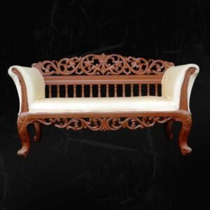 Traditional Wooden White Sofa